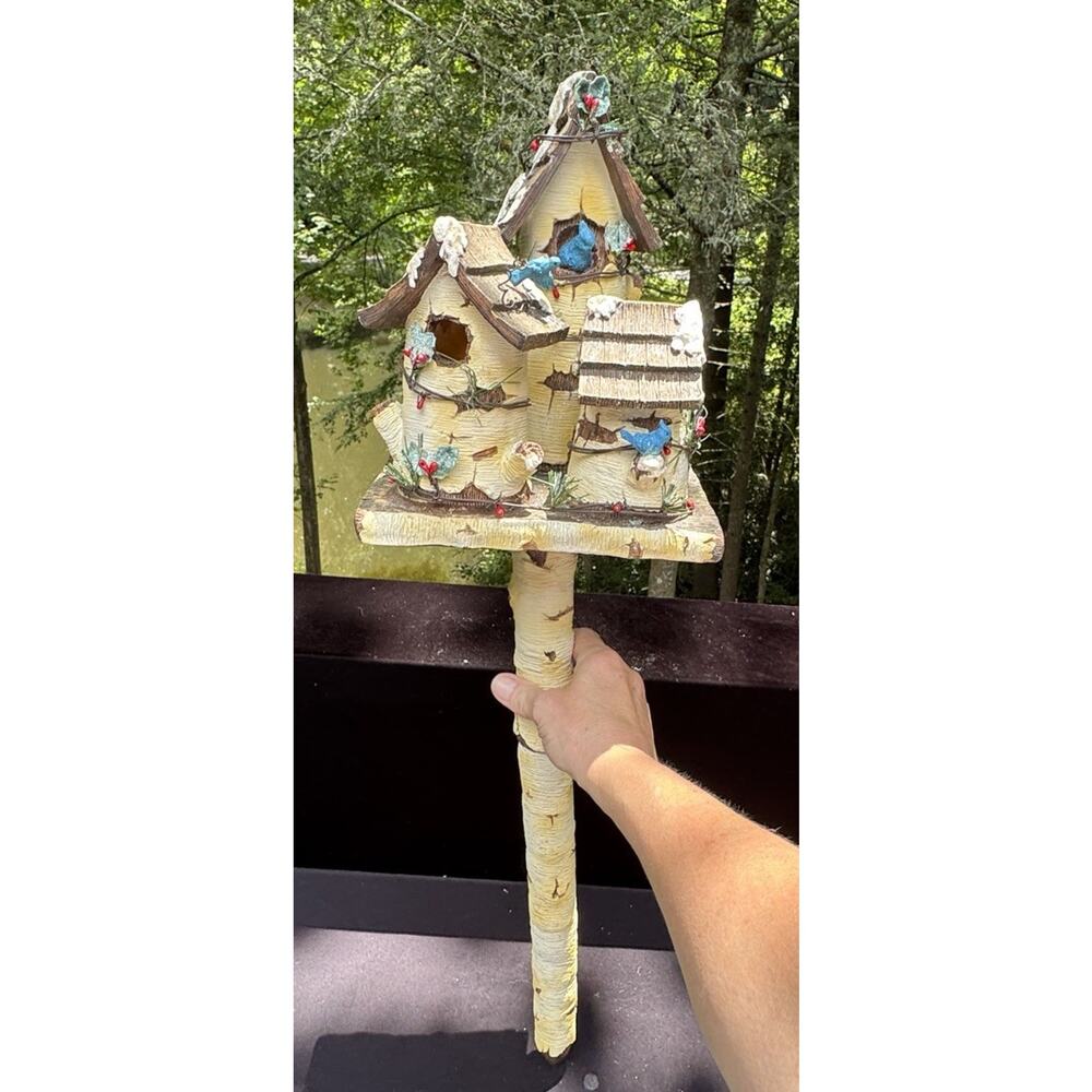 Bluebird’s Winter Lodge Collections Etc. 29” Ceramic Bird House Decor In Box